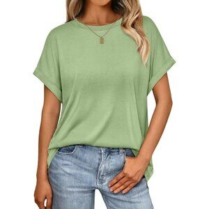 💫 Women Casual Trendy T Shirts Green Summer Spring Clothes Vacation Fashion Top